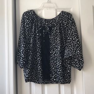 EUC Black/White Spotted Blouse